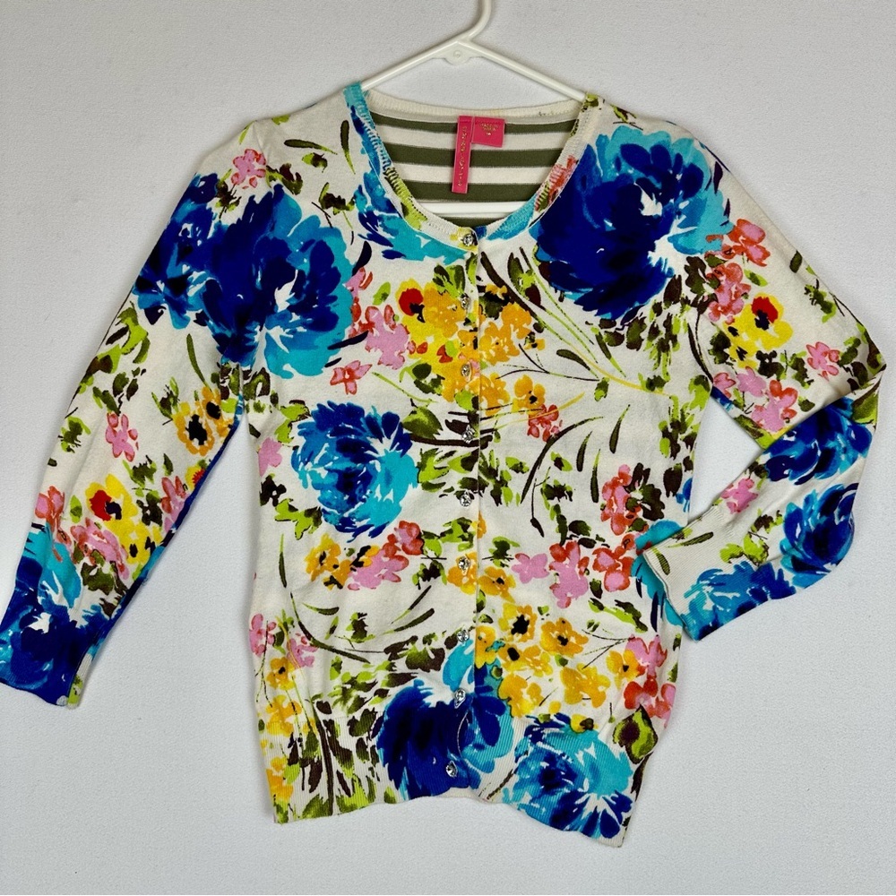 Charlotte Tarantola Floral‎ Stripe Cardigan